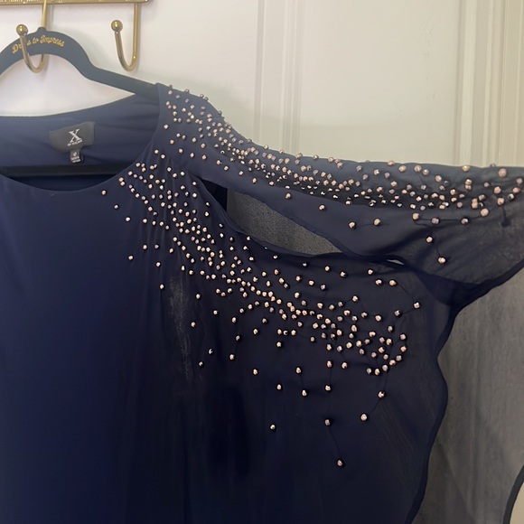 Navy Blue float size 12 dress. Super stretchy and flowy - Picture 2 of 4